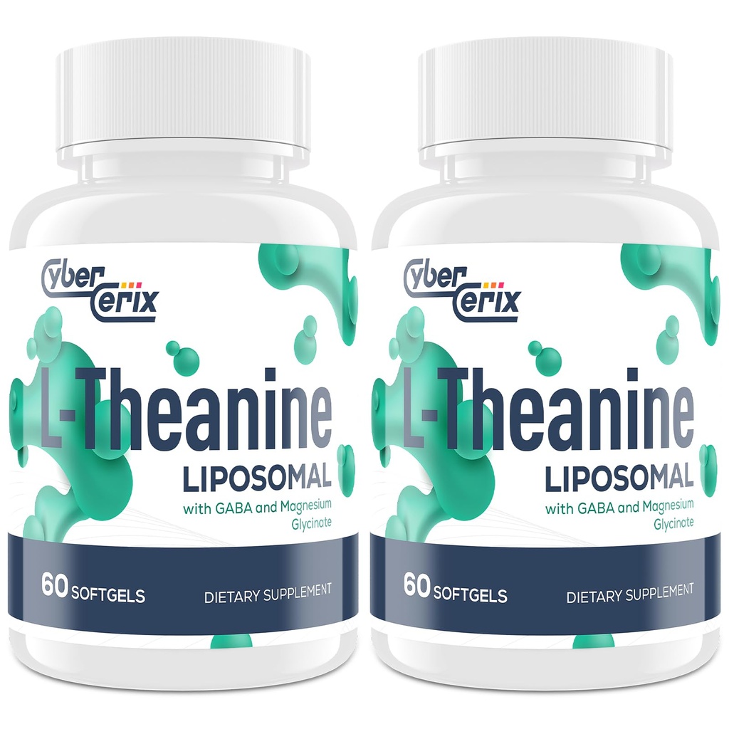 Liposomal L-Theanin 500mg, Komplex mit GABA 200mg & Magnesium 100mg, Zusatzleistungsergänzung für Beruhigung, Entspannung & Fokus, Glutenfrei - 120 Kapseln