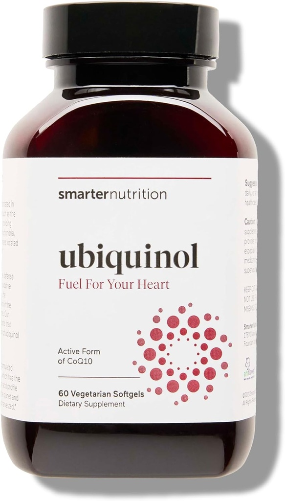SMARTERNUTRITION Ubiquinol 100mg + Natural Plant-Based Complete Omega 3 6 9 - Klinisch untersucht Ahiflower® Oil - Ultra Absorption CoQ10 für Herzunterstützung - Non-GMO - 60 Softgels[30-Day Supply]