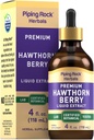 Piping Rock Hawthorn Berry Extract Flüssigkeit | 4 fl oz | Kräuter Tinktur Tropfen | Premium Vegetarische Ergänzung | Non GMO, Glutenfrei