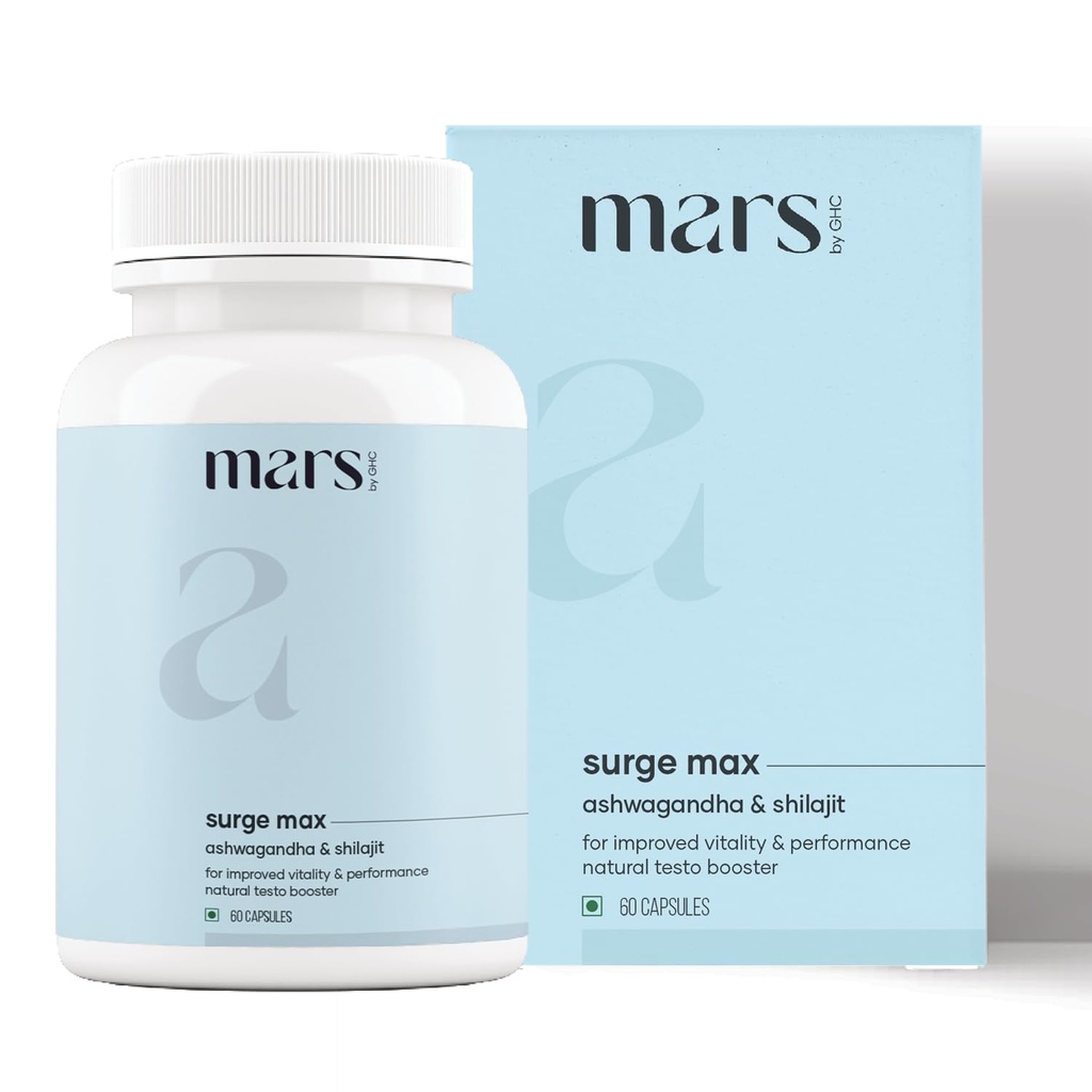 Mars Surgemax Capsules naturelles avec Shilajit & Safed Musli.