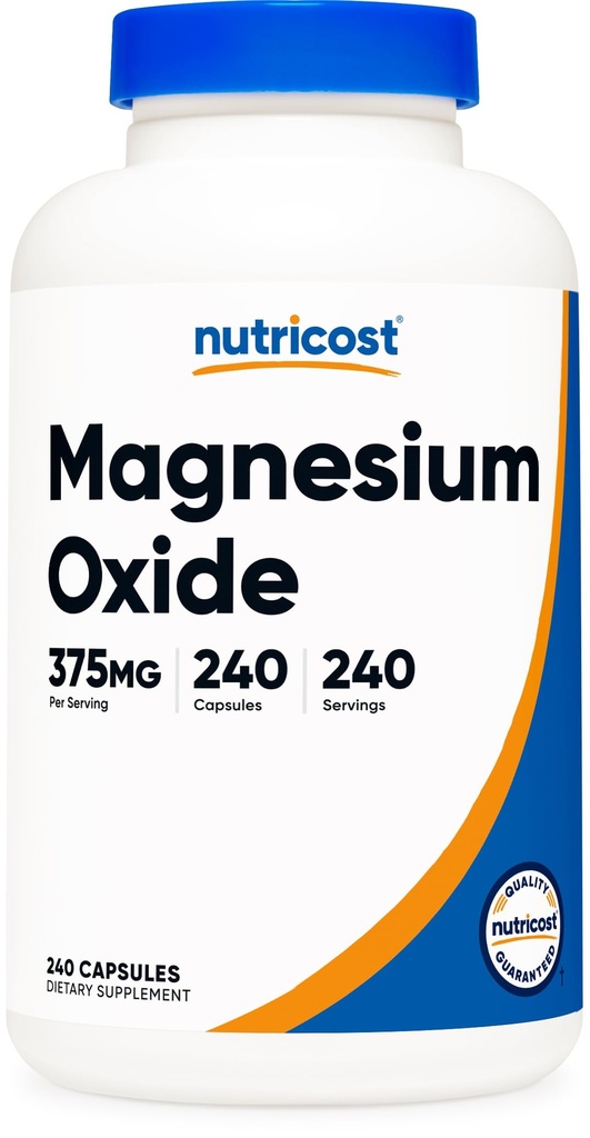 Nutricost Oxyde de magnésium 375mg, 240 Capsules - 210mg de magnésium, non-OGM, sans gluten