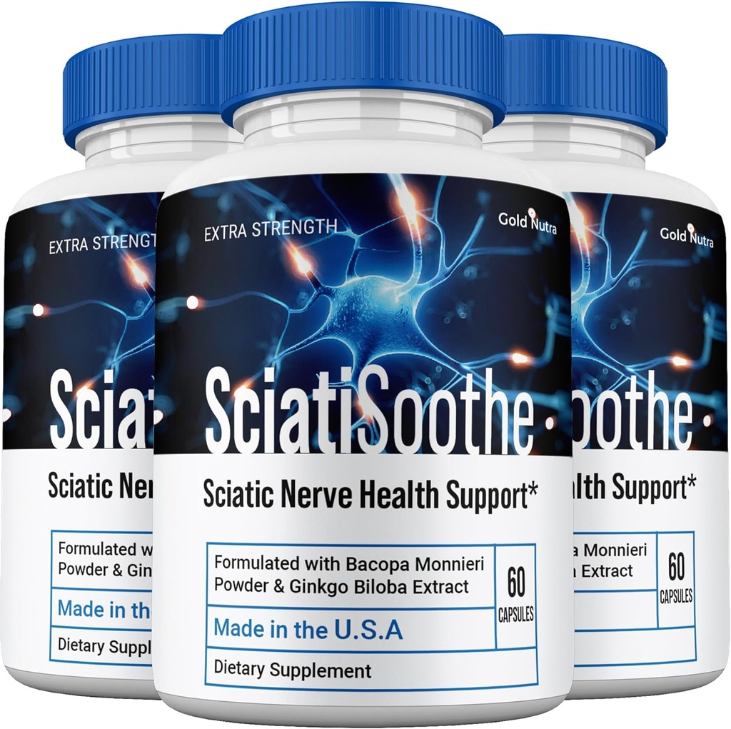 (3 Pack) SciatiSoothe Ergänzung Pillen, Sciati Beruhigen Sie alle natürlichen Gehirn und kognitive Ergänzung Pillen
