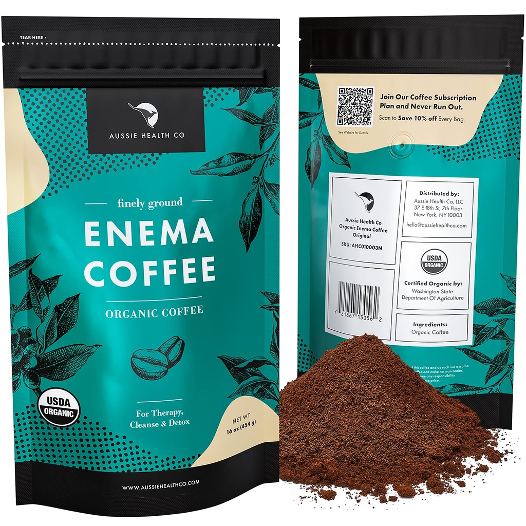 Aussie Health Co Enema Coffee – Bio Kaffee – 419° geröstet, gemahlener Kaffee, Sauber und Entgiftung, Made in USA – 1 lb Tasche
