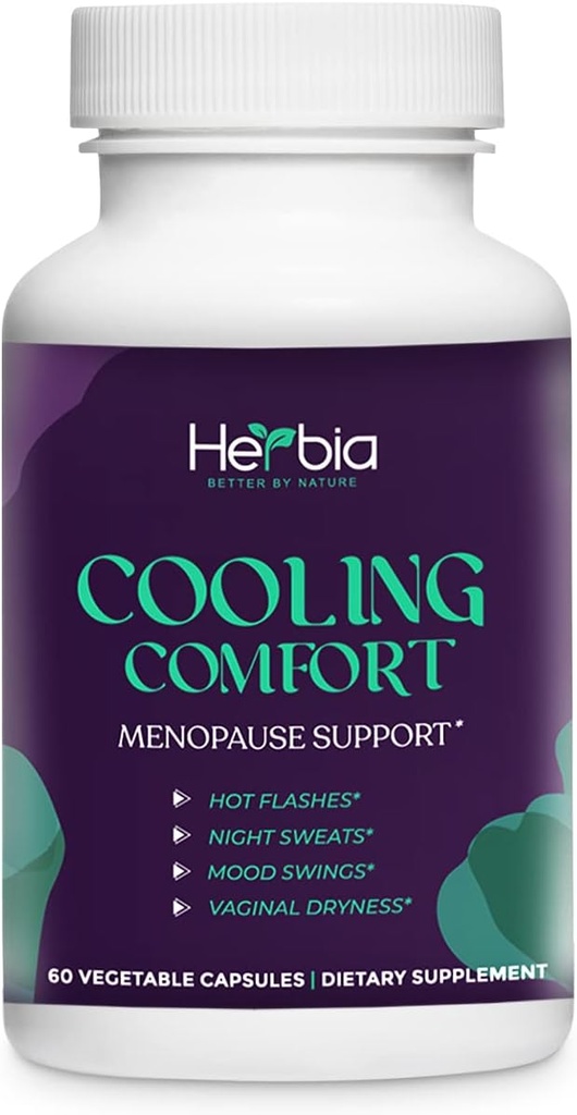Ménopause naturelle et supplément PMS - Balance hormonale, formule à base de plantes sans œstrogènes Relief naturel pour les sueurs de nuit, les échangistes d'humeur et la sécheresse vaginale- Fabriqué aux États-Unis 60 Capsules