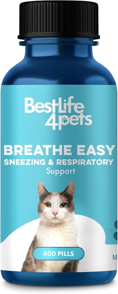 Cat Respiratory Comfort Supplement - Natürliche Atmung einfache Feline-Unterstützung für alle Jahreszeiten, Husten, Occasional Nasal Stuffiness und Niesen - 400 Odorless, Easy-to-Administer Geschmackslose Pillen