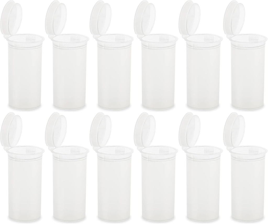 12 Emballez des bouteilles de pilules en plastique vides avec des bouchons, un contenant de pilules 13 Dram étanche à l'air avec des bouchons pour médicaments, des suppléments ou tout petit article (transparent clair)