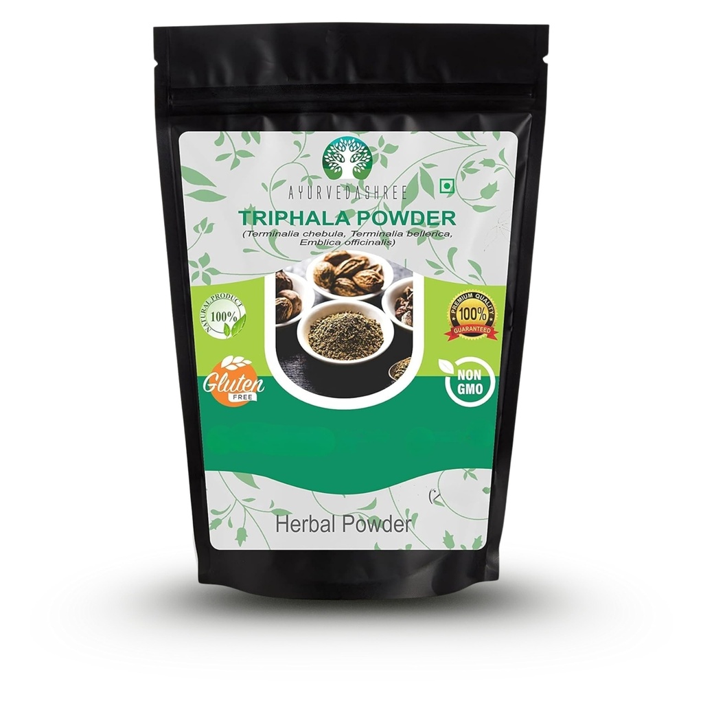 Triphala Poudre 200 Gm Combinaison d'Amla, Haritaki et Bibhitaki Combinaison de GMP certifiés
