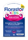 Florastor Kids double action probiotique supplément, renforce la santé digestive et immunitaire des enfants, 20 bâtonnets de poudre facile à mélanger, emballage mai Varier