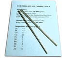 Kolloidal Silber Generator Wire garantiert 99,99% Pure - Set von (2) 4" Elektrodenstäbe 12-Gauge (0.08 in. / 2.06 mm) mit Zertifikat der Compliance/Komplette Chemische Analyse der Legierung Zusammensetzung
