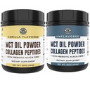 Performance de la côte gauche Keto Vanilla MCT Poudre de collagène et poudre de collagène Kéto non aromatisée