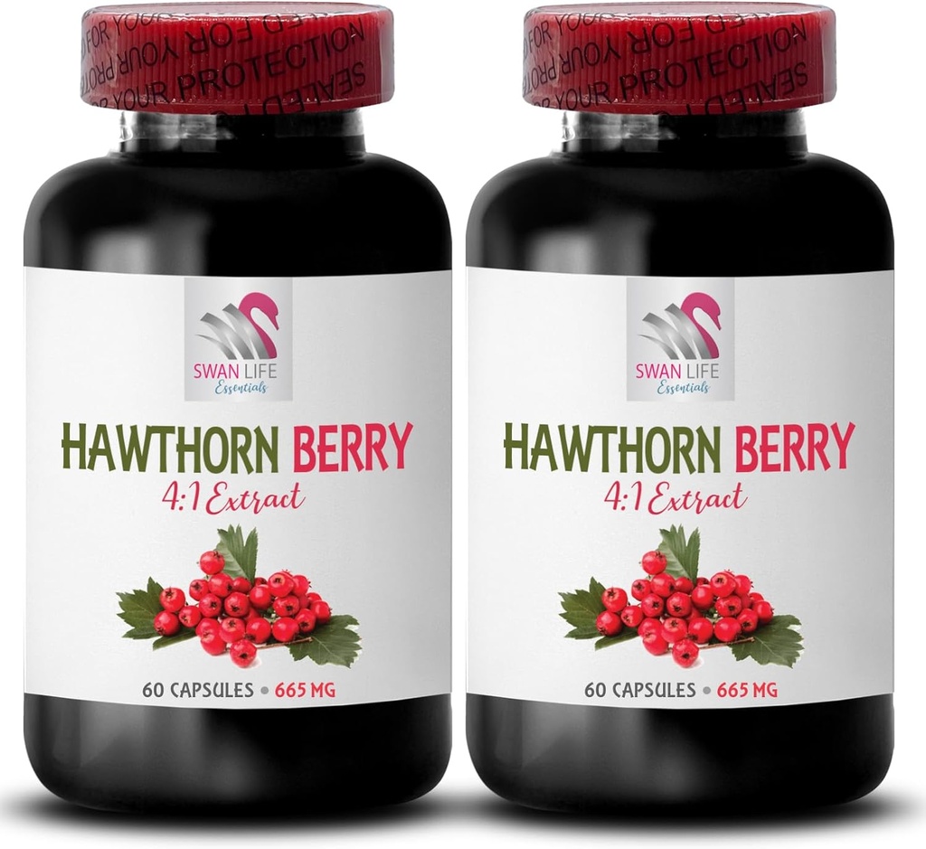 Hawthorn Extrakt Ergänzung - HAWTHORN BERRIES EXTRACT - Beerenergänzung, Antioxidans Ergänzung für Frauen, Antioxidans Beeren, Bio Hawthorn Beeren Extrakt, Antioxidantien für Frauen 2 Bot 120 Caps