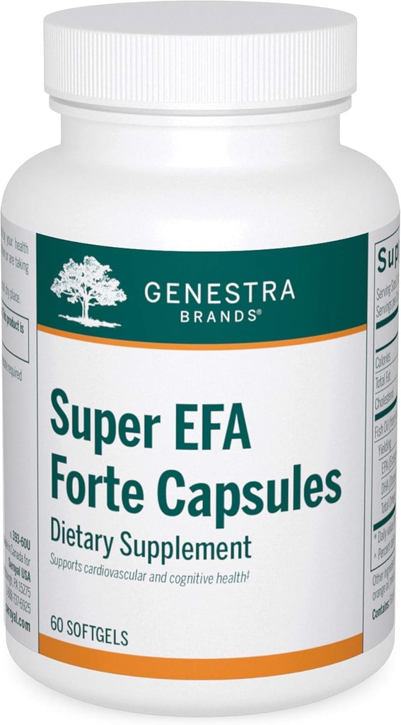 Genestra Brands Super EFA Forte Capsules Formule d'huile de poisson pour soutenir la santé cognitive, cardiovasculaire et articulaire