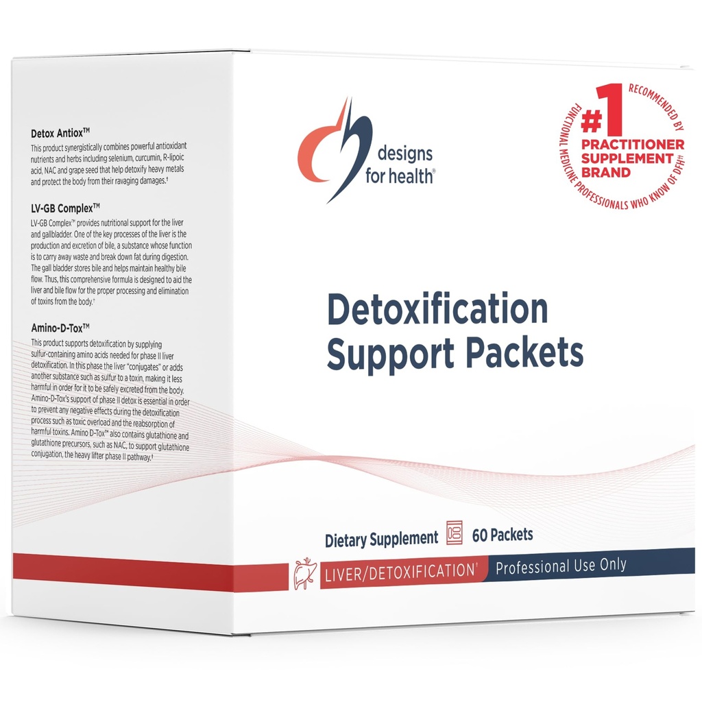Designs für Gesundheit Entgiftung Support Packets - 3-teilige einfache Vollkörperentgiftung, Leberreinigung Support Kit - Entgiften mit Nährstoffen, Calcium D-Glucarate, Milchdistel + mehr (60 Packets)