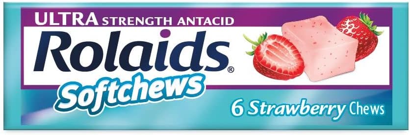 Rolaids Softchews Stick, Erdbeere, 6 Count (Pack von 12)