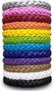 12 Pack Moskito Repellent Armbänder, Solid Color Individuell Wrapped Leder Insect & Bug Repellent Handgelenkbänder für Kinder & Erwachsene Outdoor Camping Angeln Reisen