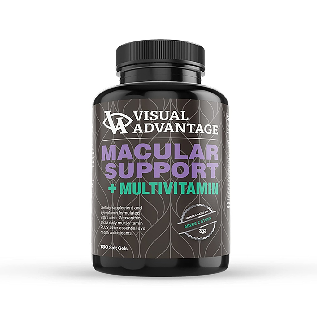 Lunovus Macular Support Plus Multivitamin Basierend auf AREDS 2 Studie - Augen Vitamine für Macular Support - Mineralische Ergänzung mit Lutein und Zeaxanthin - 180 Weichgel