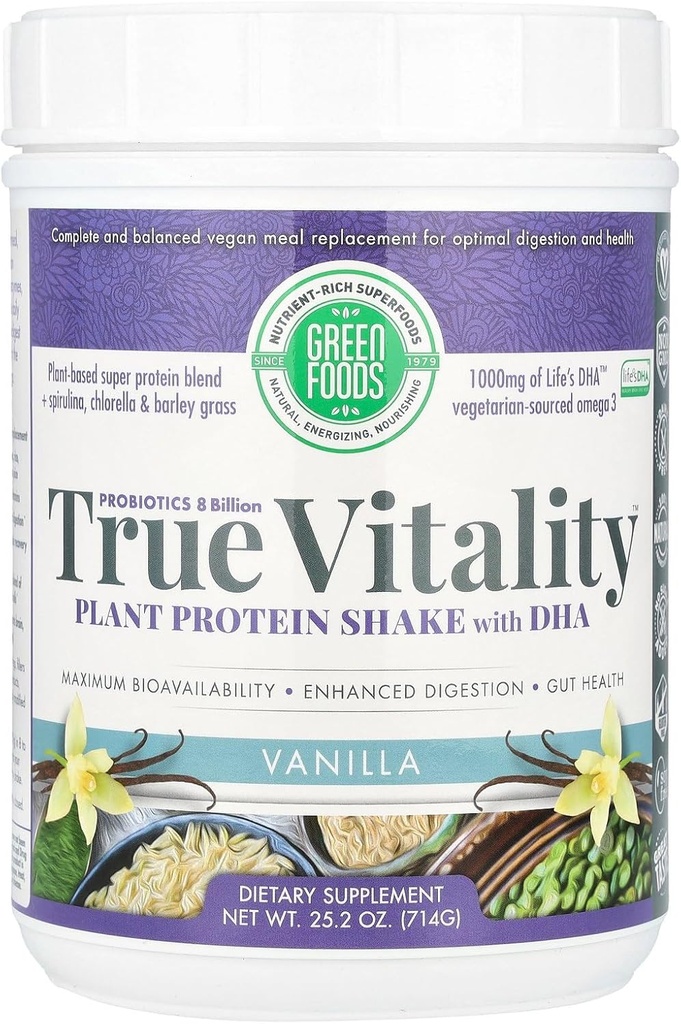 Green Foods Vitality Vrai Protein Shake, Vanilla, 25.2 Ounce
