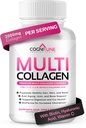 Multi Collagen für Frauen mit Hyaluronsäure, Vitamin C und Biotin, Collagen Protein Supplement mit den Typen I, II, III, V, Xes für gesündes Haar, Haut, Nails und Gelenke, 120 Kapseln
