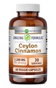 Formules étonnantes Ceylan Cinnamon 1200 Mg Supplément de Végétariens Capsules non-OGM