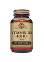 Solgar Vitamin D3 (Cholecalciferol) 10 MCG (400 IU), 100 Softgels - Hilft Knochen und Zähne - Immunsystem-Unterstützung - Non-GMO, Glutenfrei, Dairy Free - 100 Servietten