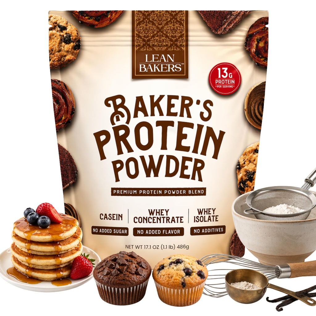 Baker's Protein Powder Pure Natural Protein Blend, Whey Isolate, Whey Concentrate, Casein, Gluten Free, keine Süßungsmittel, Unflavored, 17.1 Unze, zum Backen von hohem Protein Low Calorie Snacks