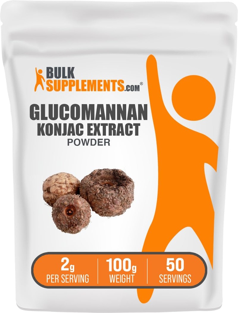 BulkSupplements.com Glucomannan Pulver - aus Konjac Wurzelextrakt Pulver, Glucomannan Ergänzungen - Glutenfrei, 2g pro Servierung, 100g (3,5 oz) (Pack von 1)