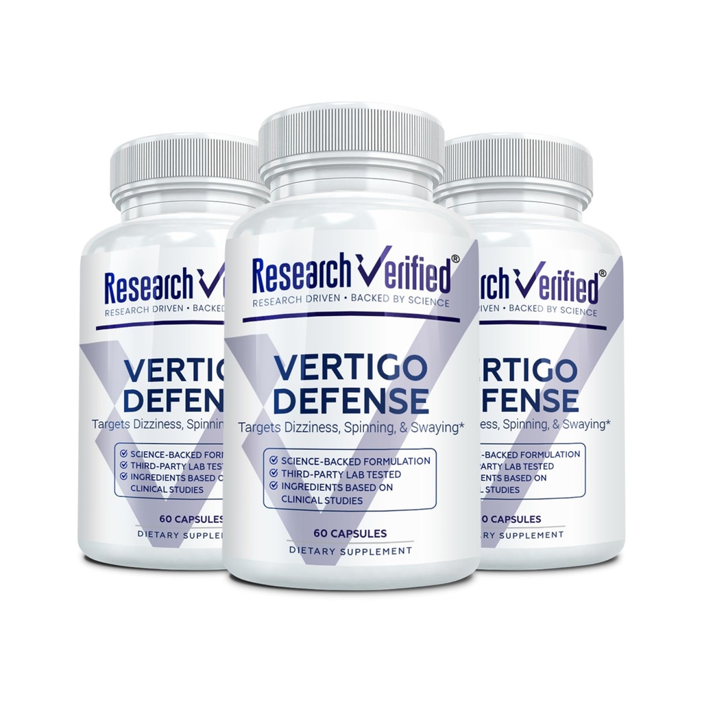 Forschung Verified Vertigo Defense - Soothe Symptoms and Support Inner Ear Balance - Vitamin D3, Ginger, Ginkgo Biloba, BioPerine - 180 Kapseln