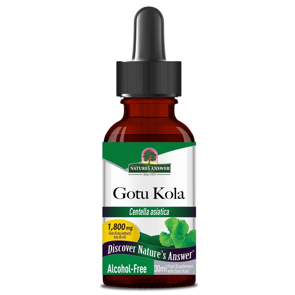 Réponse de la nature Gotu Kola Herb Alcool Free, 1-Fluid Ounce , Supplément alimentaire , soutient un système immunitaire sain , Fabriqué aux États-Unis , sans gluten, végétalien et végétarien