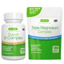 Super B-Komplex 180 Tabletten + Triple Magnesium Complex 180 Tabletten Vegan Bundle, methyliert Sustained Release B Complex + High Absorption Chelat Magnesium Glycinat, Taurate & Citrate, von Igennus