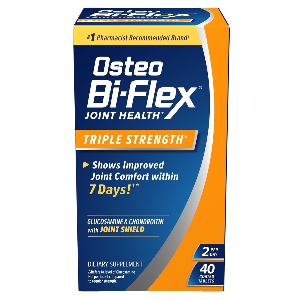 Osteo Bi-Flex Triple Strength(5), Glucosamin Chondroitin mit Vitamin C Joint Health Supplement, Beschichtete Tabletten, 40 Count