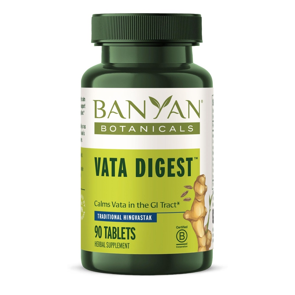 Banyan Botanicals Vata Digest – Supplément de digestion organique – Aide à la digestion chaude et équilibrage pour soutenir la digestion confortable* – 90 comprimés – Vegan non issu d'OGM
