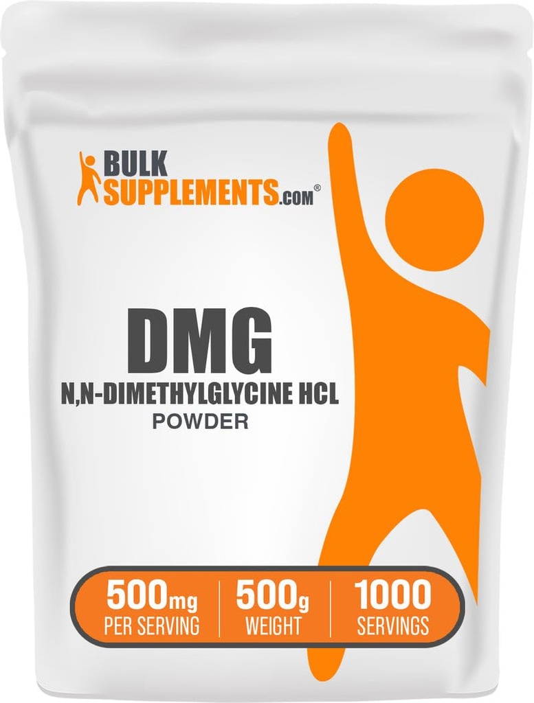 BulkSupplements.com DMG Powder - als N,N-Dimethylglycin HCl, DMG Supplement - Glutenfrei, 500mg pro Servierung, 500g (1.1 lbs) (Pack von 1)