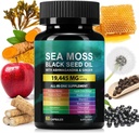 Sea Moss 3000mg Black Seed Oil Capsules 2000mg Ashwagandha Suppléments 1000mg Bladderwrack Turmeric Burdock & Vitamine C & D3 Manuk Honey Dandelion Jaune Dock Chlorophyll ACV