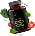 Bio Super Greens Superfood Kapsel, Nahrungsergänzungsmittel für Gut Gesundheit, Immununterstützung, Verdauung, Energie und mehr (Non-GMO, Keto, Vegan) 180 Kapseln, 1 Packung