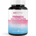 GOBIOTIX Vitamines prénatales pour femmes - Multivitamines avec fer, calcium, vitamine D2, C, zinc et acide folique pour la grossesse - Essentiels pré et postpartum - Non-OGM - 90 Capsules