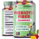 Gommies de fibre prébiotiques de jouvence - Delicious - Supplément de fibre soluble de 3g - Soutient la santé et la régularité digestives - Gommies de fibre végétalienne et sans gluten pour adultes et enfants - Non-OGM et faible sucre - Compte 60
