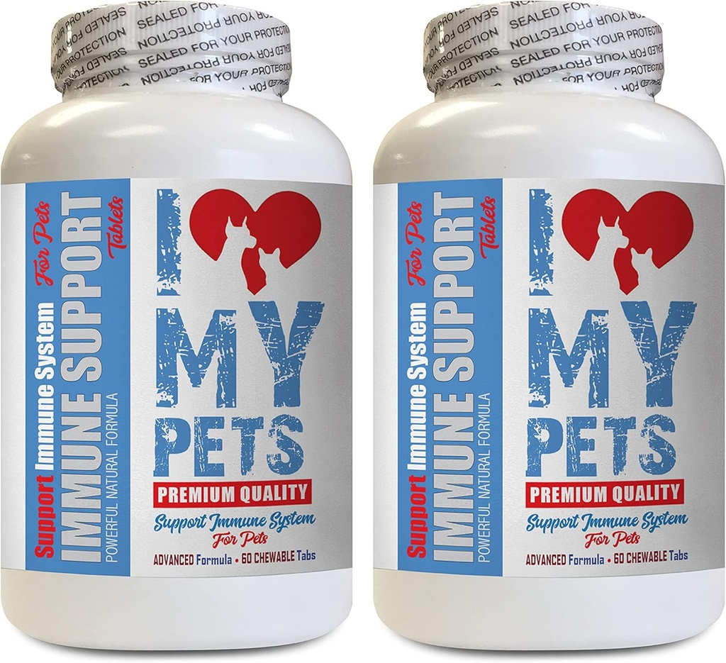 I LOVE MY PETS LLC Katze Immunsystem - PET Immununterstützung - Hunde und Katzen - Booster - Gesund - Milch Distel für Katze - 120 Bäume (2 Flaschen)