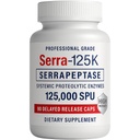 Serra-125k Extra Strength Serrapeptase 125.000 SPU, 90 Vegan Capsules, Delayed Release, Systemic Enzymes, Unterstützt gesunde Sinuses und ein gesundes Immunsystem, Non-GMO und All-Natural
