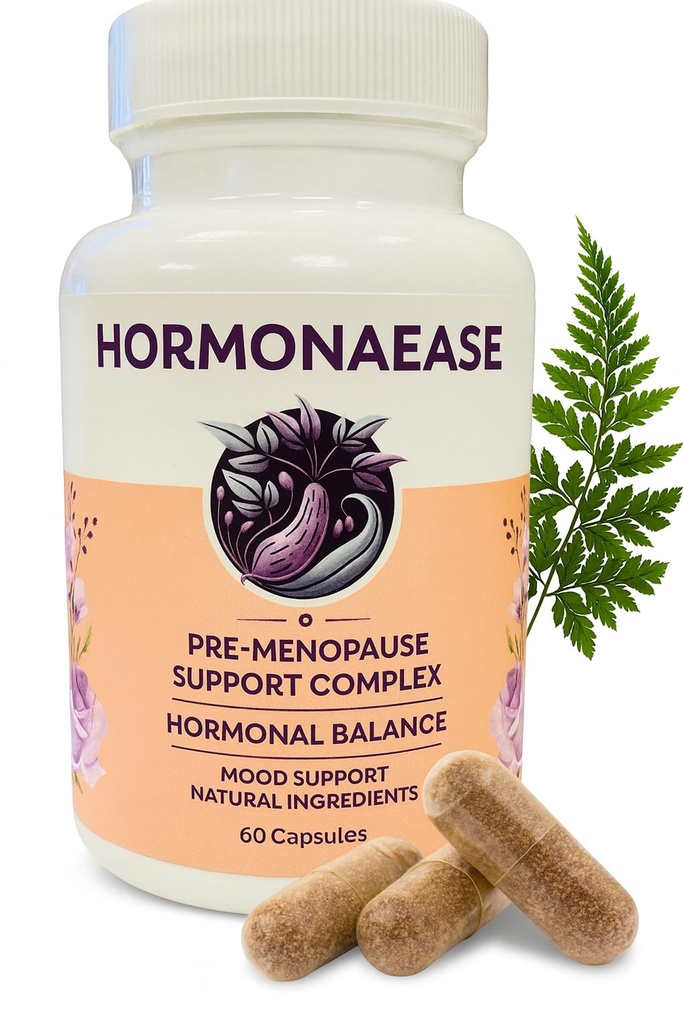 HormonaEase Femmes Supplément Wellness – Vegan Hormonal Balance, Mood & Energy Support avec Maca Root & Dong Quai