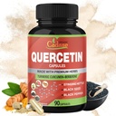 Bio Cadane Quercetin Extrakt Kapseln, 90 Kapseln, 3 Monate Versorgung mit Quercetin, Turmeric Curcumin, Berberine, Nettle, Black Seed Powder, Black Pepper.