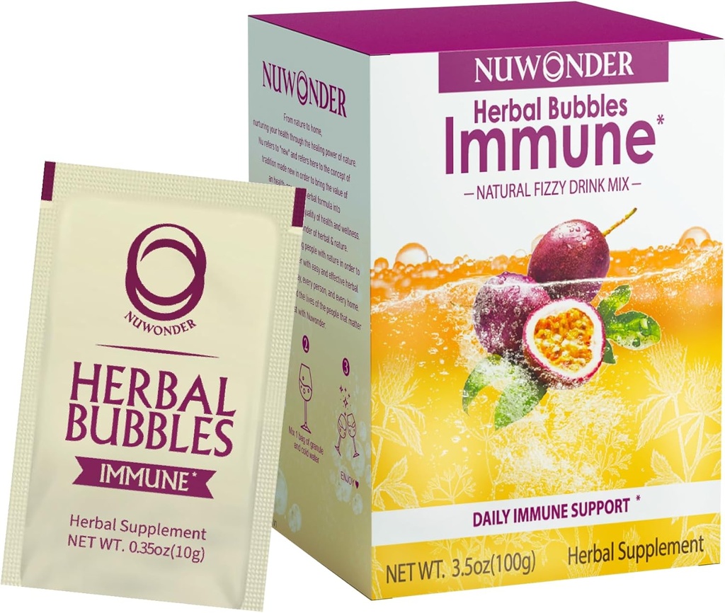 Immun Booster Fizzy Drink Mix Kräuterergänzung mit Astragalus, Ginger, Jujube, Atractylodes, Passionsfrucht, keine künstliche, 10packs (Extra 1 Taschen)