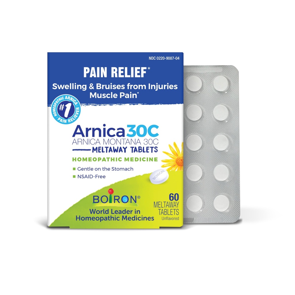 Boiron Arnica 30C Tabletten für Schmerzlinderung von Muskelschmerzen, Gelenke Soreness, Schwellung von Verletzung oder Bruises - 60 Zähler