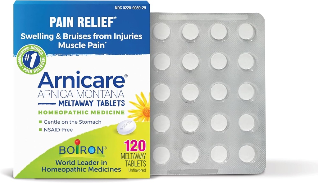 Boiron Arnicare Tabletten für Schmerzlinderung von Muskelschmerzen, Gelenke Soreness, Schwellung von Verletzung oder Bruises - 120 Zähler
