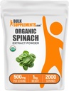 BulkSupplements.com Organisches Spinat-Extrakt-Pulver - Organisches Spinat-Pulver aus Blattextrakt, Kräuterergänzung - Glutenfrei, 500mg pro Servierung, 1kg (2.2 lbs) (Pack von 1)