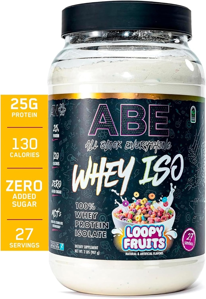 Alle Schwarz Alles 25g Whey Protein Pulver | Fruchtige Getreidemilch | 27 Servierungen | Whey Protein Isolate | Low Carbs & Low Sugar | MCT