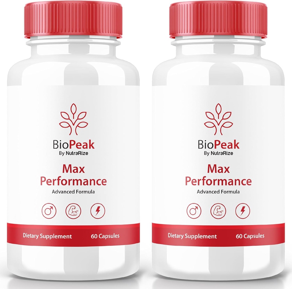 NutraRize (2 Pack) Biopeak Men Enhancement Pills, Biopeak Male Capsules, All Natural Supplement for Max Performance and Overall Health, Official Bio Peak Pastillas Reviews (120 Capsules)