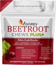 Beetroot Nitric Oxid Supplement - 1000mg Rübenpulver mit L Arginin, L Citrullin, Trauben-Sädt-Extrakt, Niacin, Vitamin C & B12 - Rübenkäse - Packung von 60