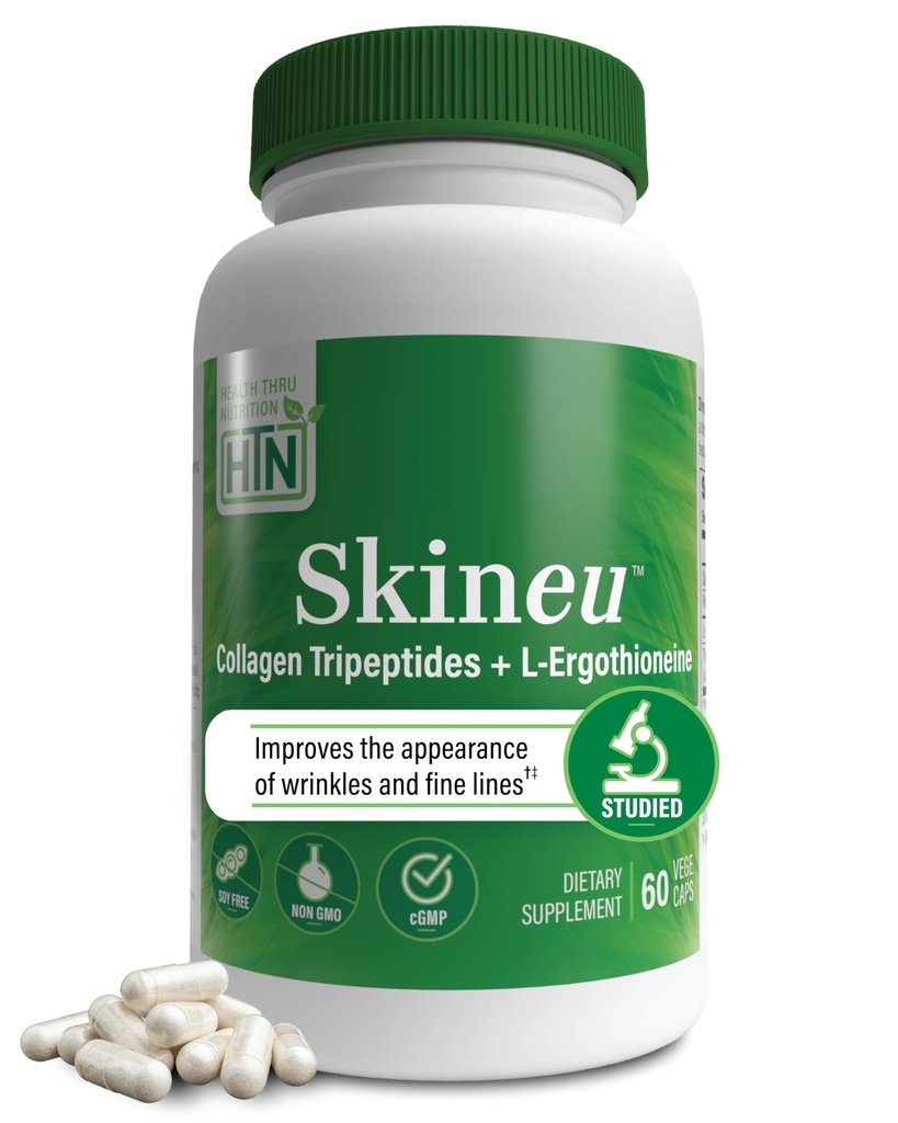 Skineu Collagen Tripeptide + L-Ergothioneine.Formule anti-âge avancée Morikol® Marine Collagen.