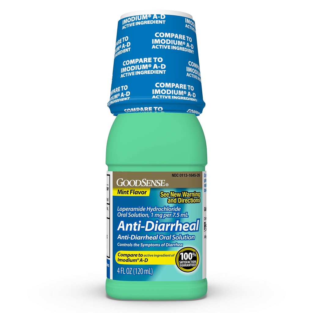Bonne médecine antidiarrhéique sensée, solution orale de chlorhydrate de loperamide, 1 mg par 7,5 mL, menthe, 4 Fl Oz