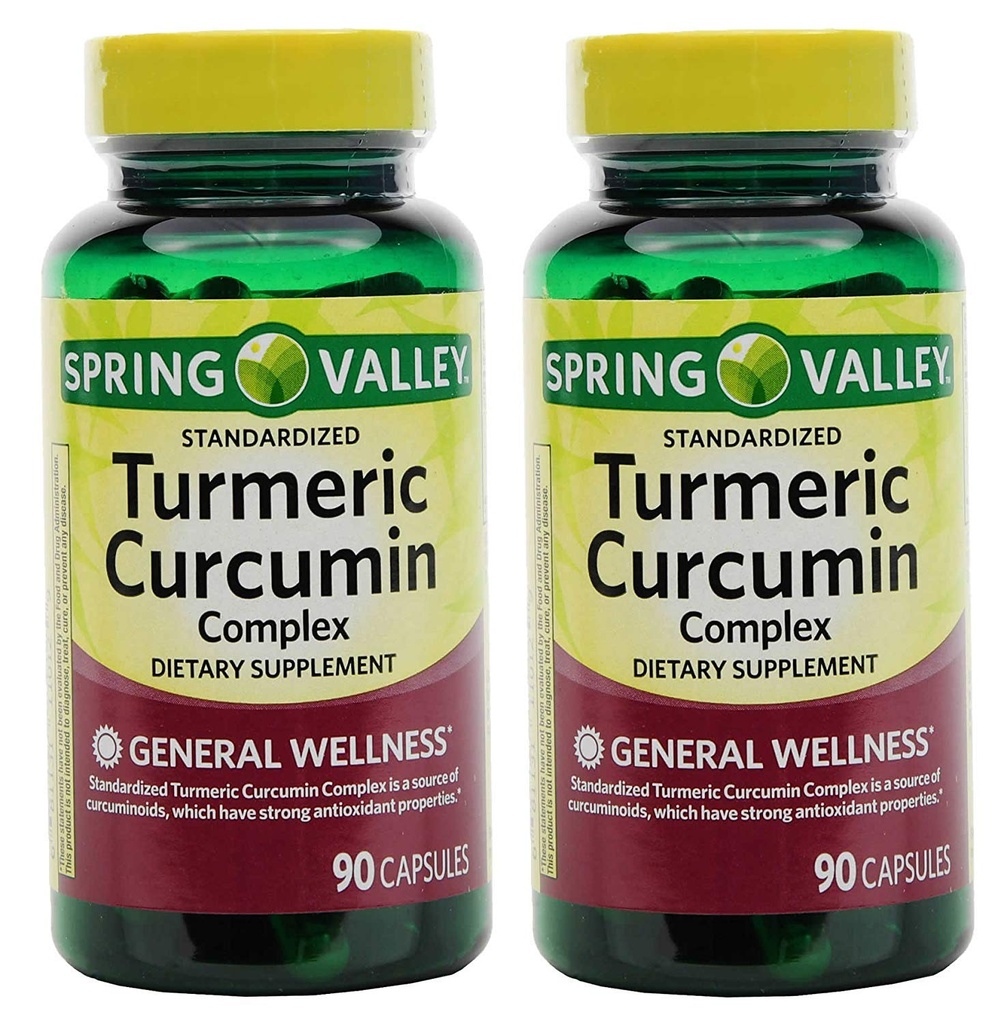 Spring Valley Stndr Kurkuma Complex Nahrungsergänzung Kapseln, 500 mg, 90 Count Bottle, 2 Pack